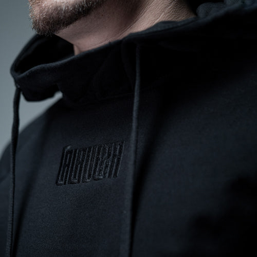 Hoddie Calavera bordado en negro CALAVERA con bolsillo secreto UNISEX